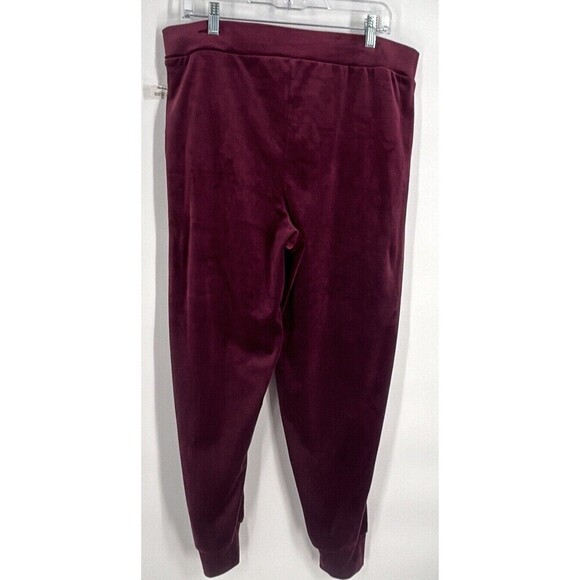 Cable & Gauge Sport Burgundy Velvet Jogger Pants Size XL - Picture 2 of 6